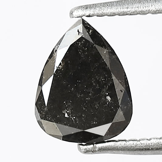 1.10 Ct Pear Shape Earth Mined Diamond | Gray Black Salt and Pepper Loose Diamond | Natural Conflict Free Engagement Ring Stone