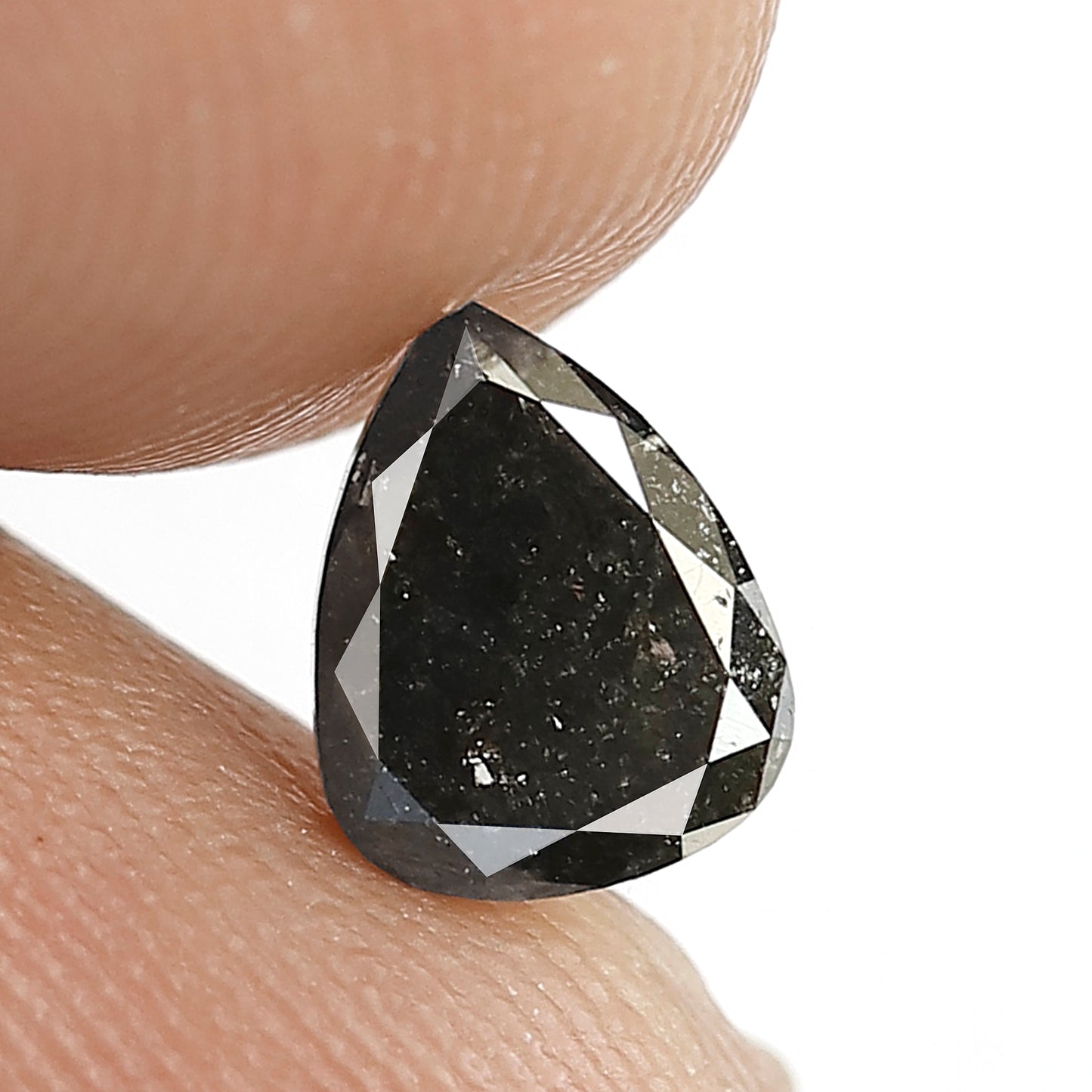 1.10 Ct Pear Shape Earth Mined Diamond | Gray Black Salt and Pepper Loose Diamond | Natural Conflict Free Engagement Ring Stone