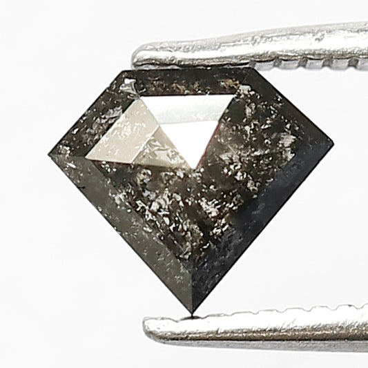 0.63 Ct Geometric Cut Salt and Pepper Diamond | Natural Gray Black Loose Diamond 6.00 x 7.00 mm | Earth Mined Wedding Band Stone