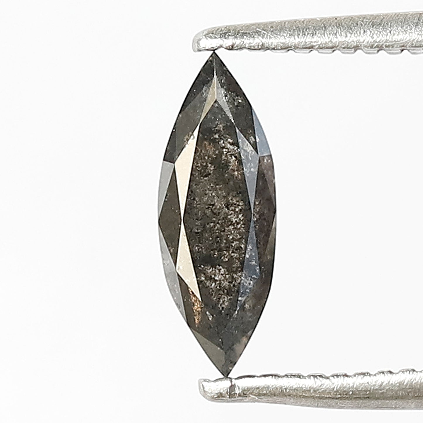 0.56 Ct Marquise Cut Salt and Pepper Diamond | Natural Translucent Loose Diamond | Earth Mined Bridal Ring Stone