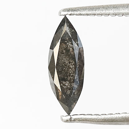 0.56 Ct Marquise Cut Salt and Pepper Diamond | Natural Translucent Loose Diamond | Earth Mined Bridal Ring Stone