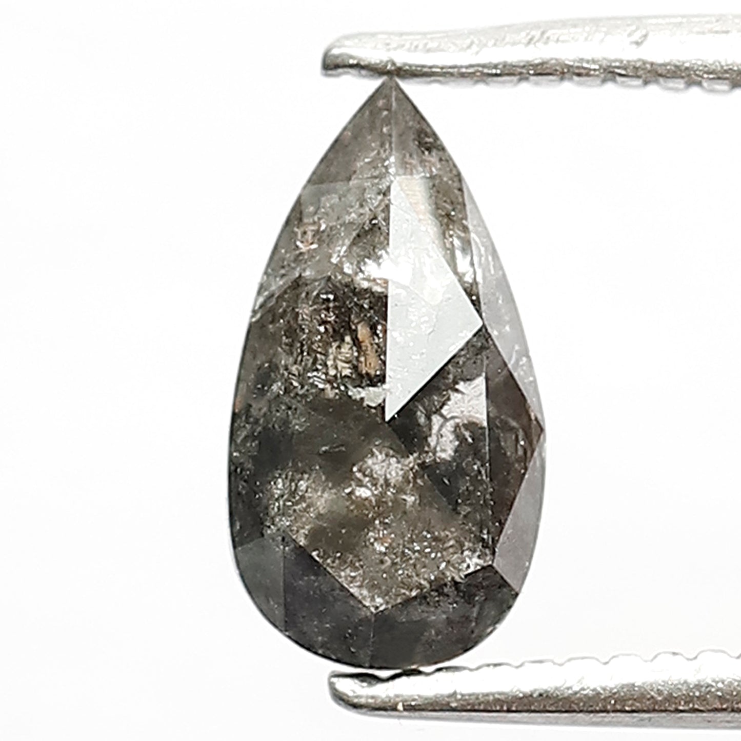 0.81 Ct Pear Shape Salt and Pepper Diamond | Natural Gray Black Loose Diamond | Earth Mined Diamond for Anniversary Jewelry