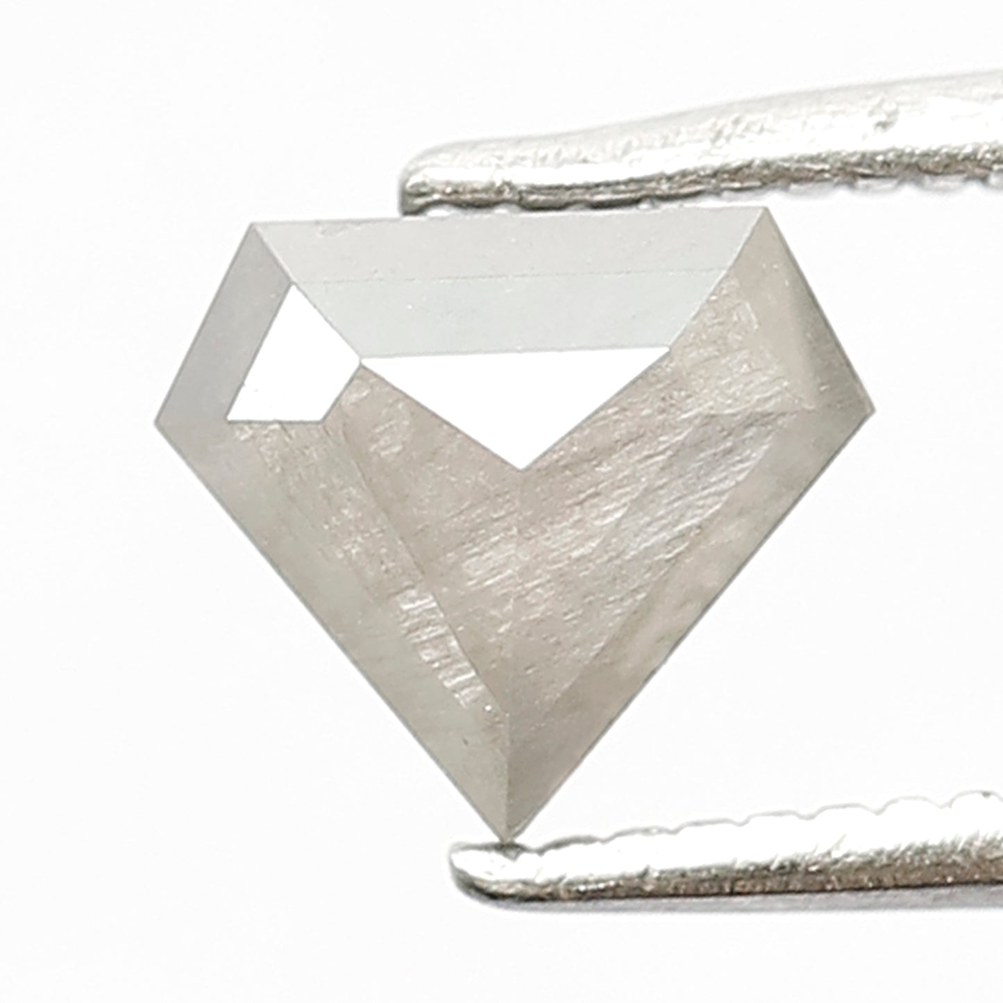 0.80 CT Misty Gray Geometric cut Loose Diamond, 5.90 mm Natural Salt and Pepper Diamond For Custom Ring and Pendant