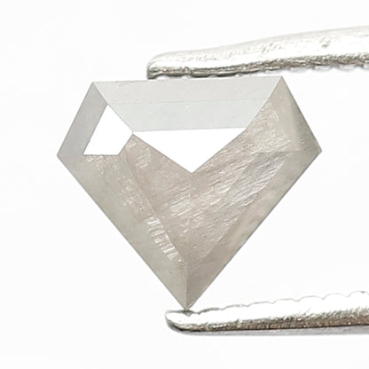 0.80 CT Misty Gray Geometric cut Loose Diamond, 5.90 mm Natural Salt and Pepper Diamond For Custom Ring and Pendant
