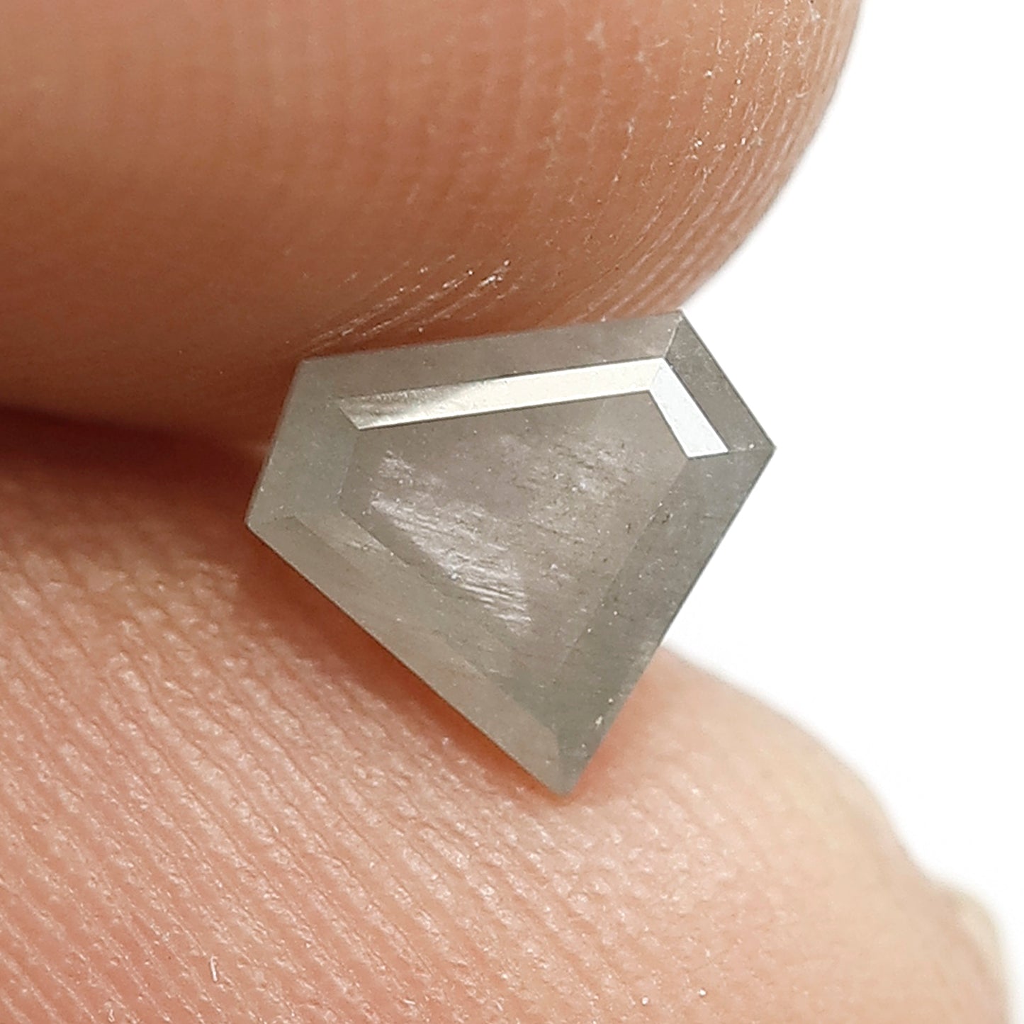 0.80 CT Misty Gray Geometric cut Loose Diamond, 5.90 mm Natural Salt and Pepper Diamond For Custom Ring and Pendant