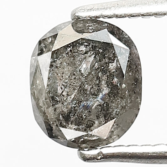 Natural Oval Cut Gray Black Diamond 0.94 Ct | Salt and Pepper Loose Diamond | Ethical Diamond for Custom Engagement Ring