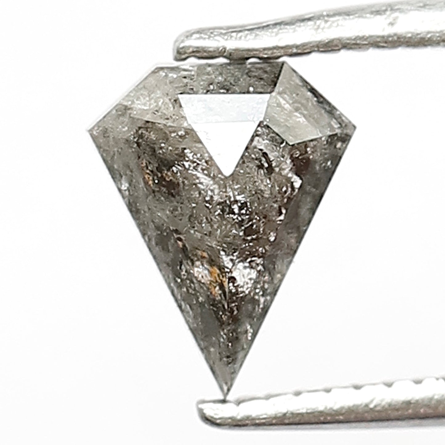 0.62 CT Natural Gray Black Loose Ethical Diamond, 7.00 x 5.60 mm Geometric cut Salt and Pepper Diamond For Custom Pendant