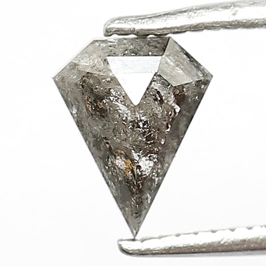 0.62 CT Natural Gray Black Loose Ethical Diamond, 7.00 x 5.60 mm Geometric cut Salt and Pepper Diamond For Custom Pendant