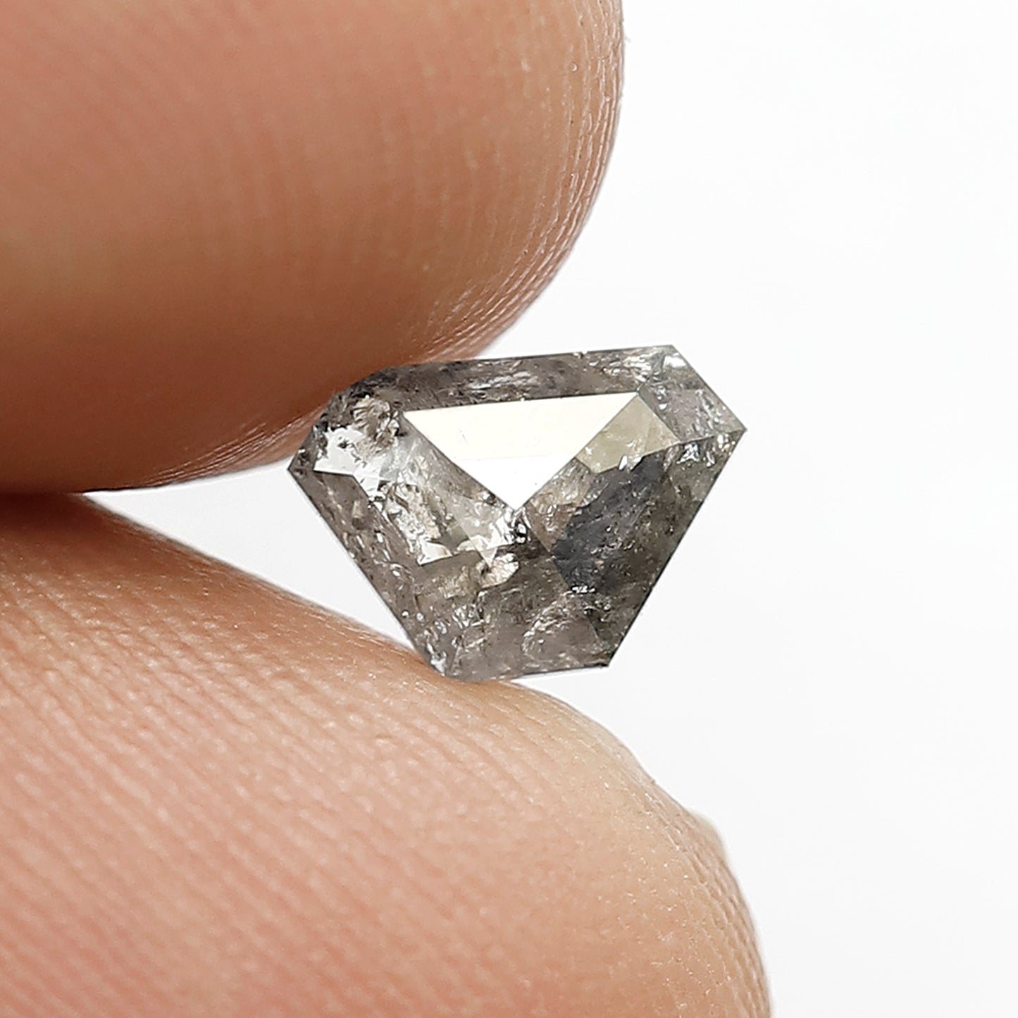 0.81 CT Geometric cut Salt and Pepper Diamond, Natural Gray Black Loose Earth Mined Diamond