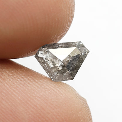 0.81 CT Geometric cut Salt and Pepper Diamond, Natural Gray Black Loose Earth Mined Diamond