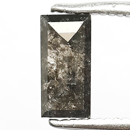0.75 CT Baguette Shape Salt and Pepper Diamond, 7.60 mm Earth Mined Natural Loose Diamond