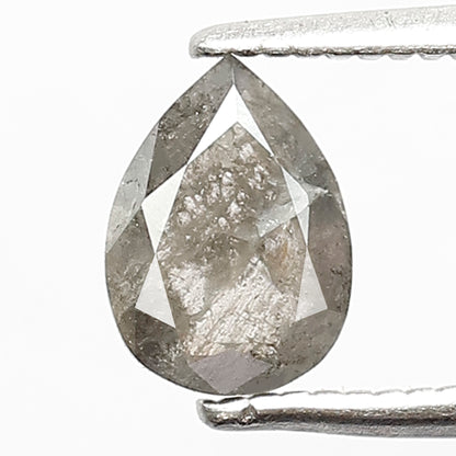 0.56 CT Pear Shape Natural Loose Diamond, 7.00 x 5.00 mm Gray Black Salt and Pepper Diamond For Engagement Ring