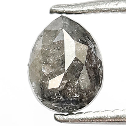 Natural Pear Cut Gray Black Diamond 1.01 Ct | Salt and Pepper Loose Diamond | Earth Mined Stone for Custom Jewelry