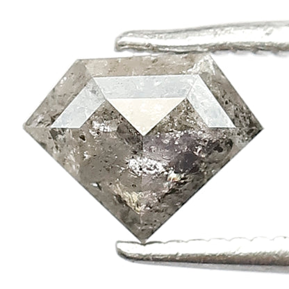 0.73 CT Geometric cut Salt and Pepper Diamond, 5.60 mm Natural Gray Black Loose Earth Mined Diamond