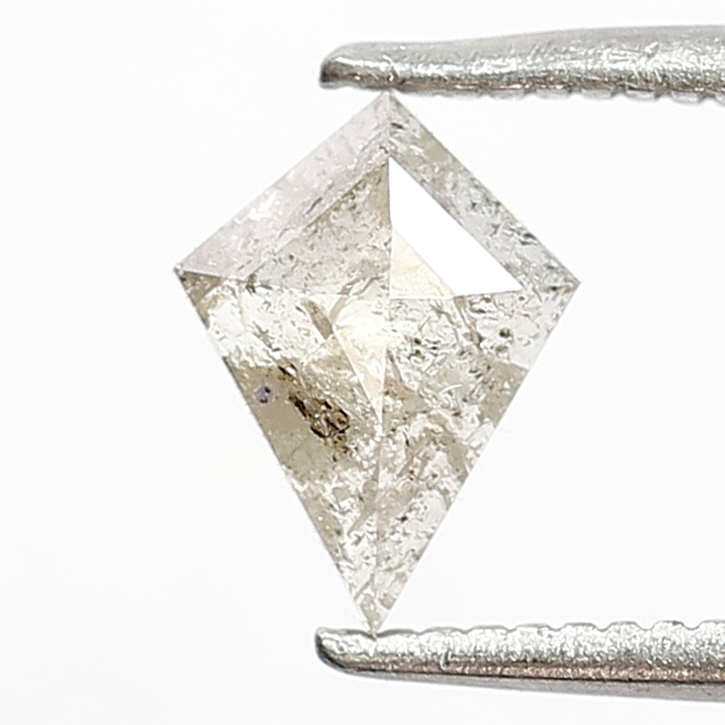 0.43 CT Translucent Kite Shape Natural Diamond, 7.60 x 5.70 mm Grayish Salt and Pepper Diamond For Wedding Band