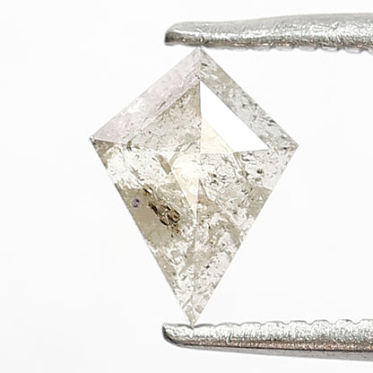 0.43 CT Translucent Kite Shape Natural Diamond, 7.60 x 5.70 mm Grayish Salt and Pepper Diamond For Wedding Band