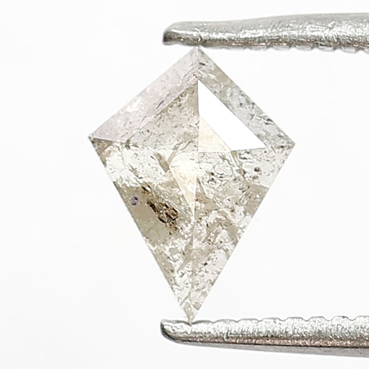 0.43 CT Translucent Kite Shape Natural Diamond, 7.60 x 5.70 mm Grayish Salt and Pepper Diamond For Wedding Band