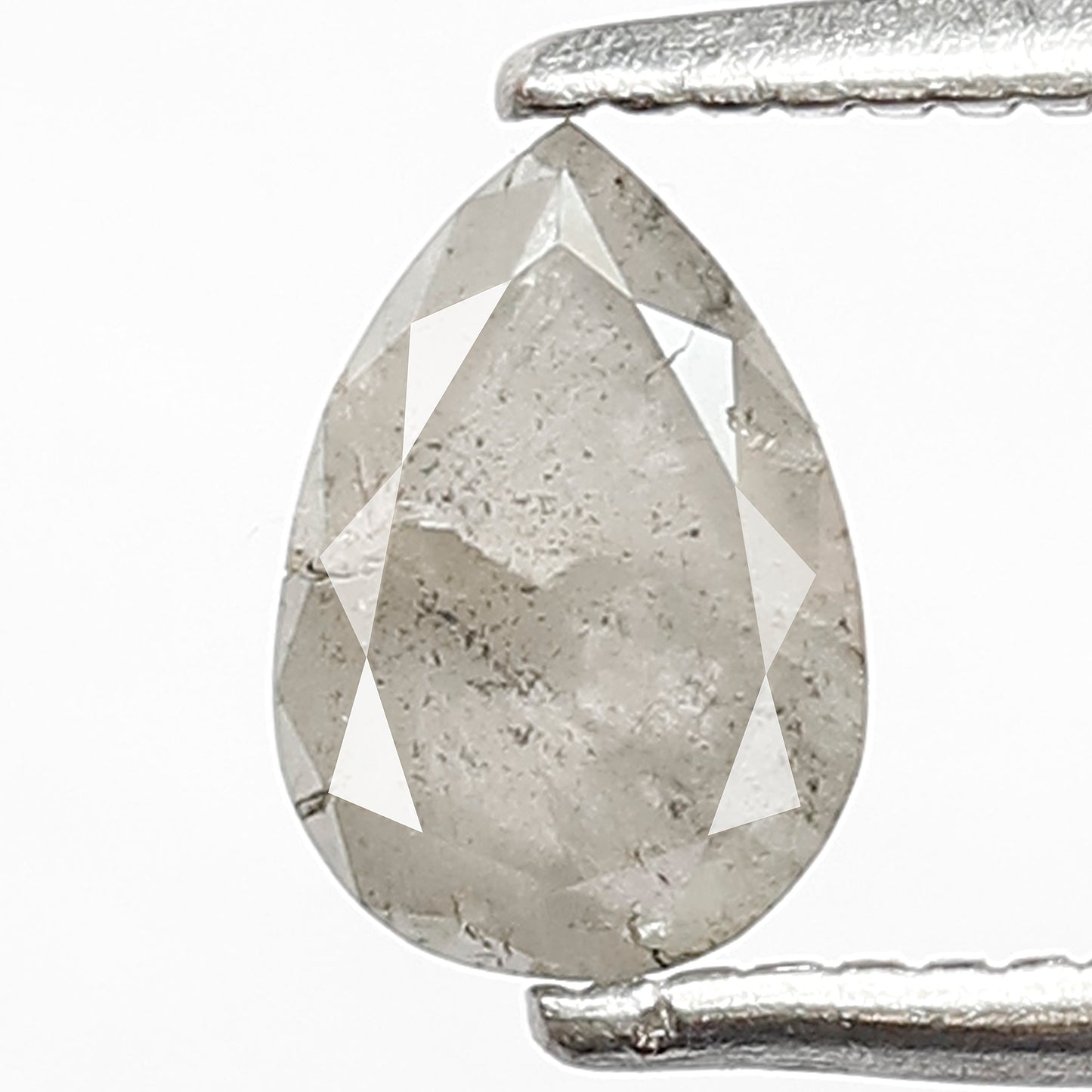 0.65 CT Pear Shape Gray Black Ethical Loose Diamond, Natural Conflict Free Salt and Pepper Diamond