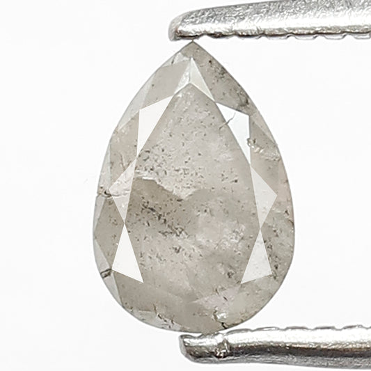 0.65 CT Pear Shape Gray Black Ethical Loose Diamond, Natural Conflict Free Salt and Pepper Diamond