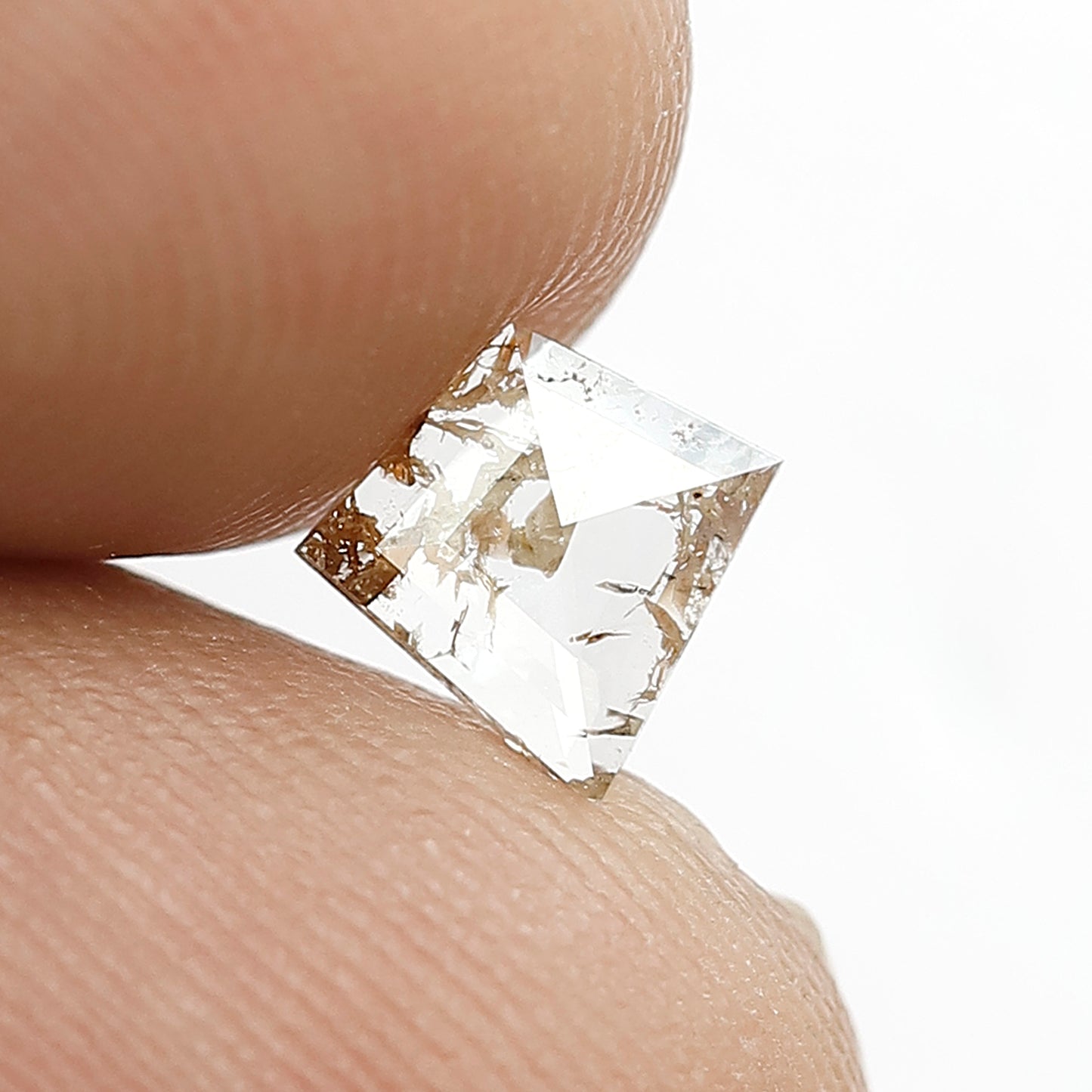 0.35 CT Kite Shape Earth Mined Loose Diamond, Natural Translucent 7.00 x 7.00 mm Salt and Pepper Diamond