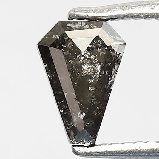 0.45 CT Geometric cut Salt and Pepper Diamond, 6.70 mm Natural Gray Black Loose Earth Mined Diamond For Custom Jewelry