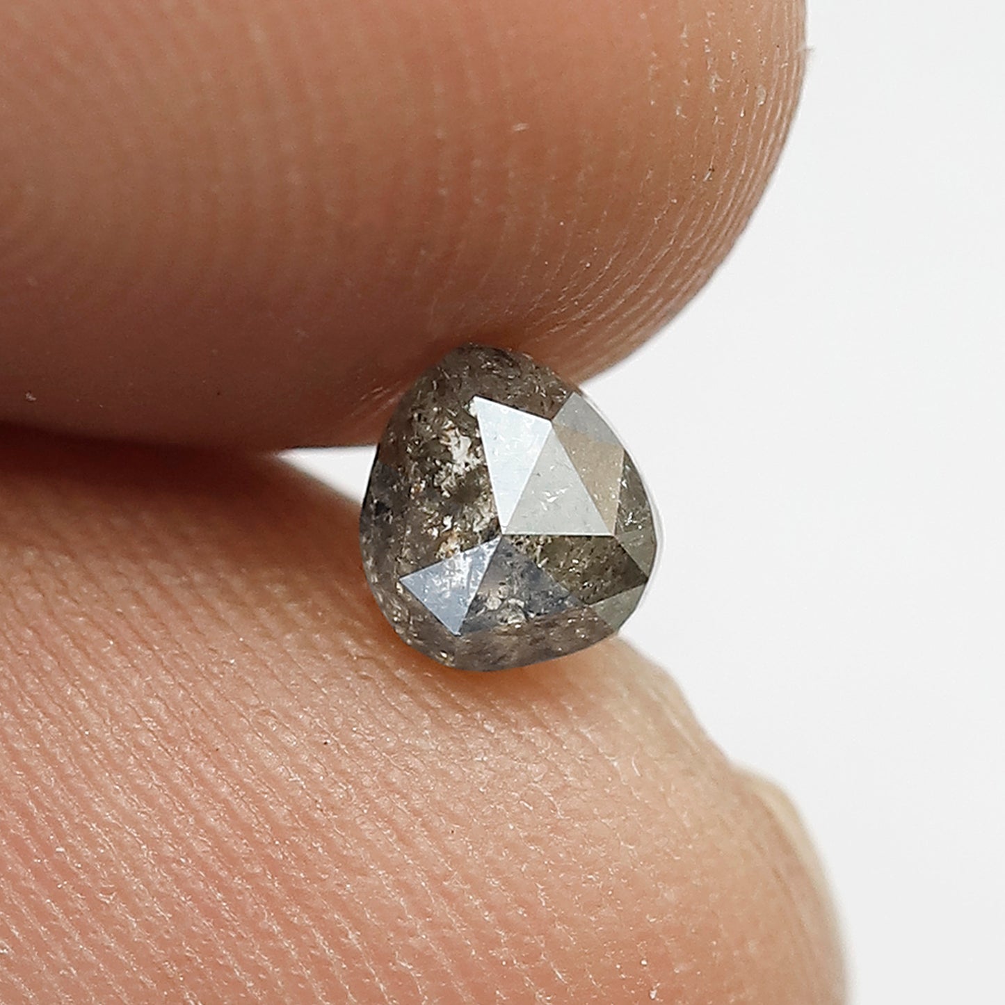 0.62 Ct Pear Cut Loose Diamond, Natural Gray Black Salt & Pepper Diamond, Earth Mined Diamond for Engagement Ring