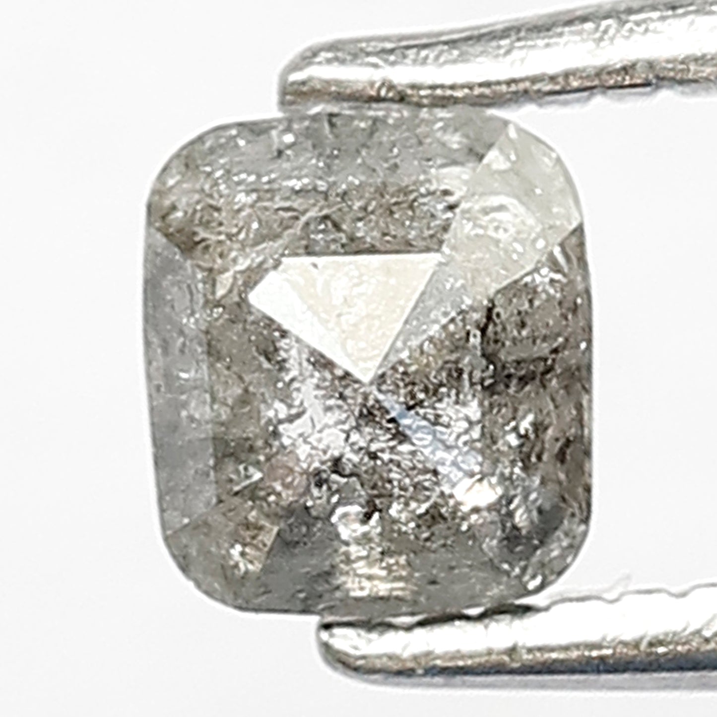 0.46 CT Cushion cut Salt and Pepper Loose Diamond, 4.70 mm Natural Gray Black Diamond