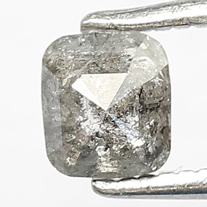 0.46 CT Cushion cut Salt and Pepper Loose Diamond, 4.70 mm Natural Gray Black Diamond