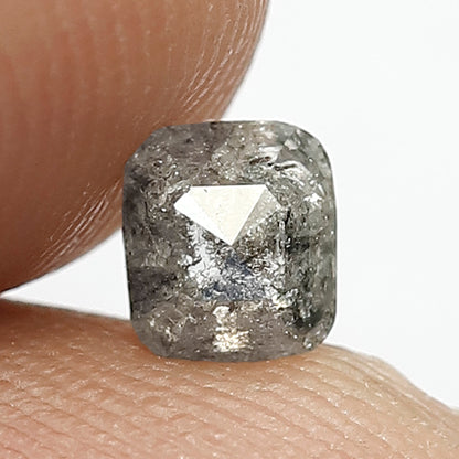 0.46 CT Cushion cut Salt and Pepper Loose Diamond, 4.70 mm Natural Gray Black Diamond