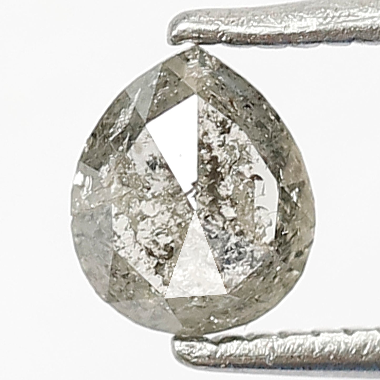 0.43 Ct Pear Shape Conflict Free Diamond, Natural Gray Black Salt and Pepper Loose Diamond For Anniversary Ring Gift