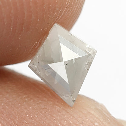 0.49 CT Misty Gray Kite Shape Diamond, 6.70 x 5.50 mm Natural Salt and Pepper Earth Mined Diamond For Wedding Band