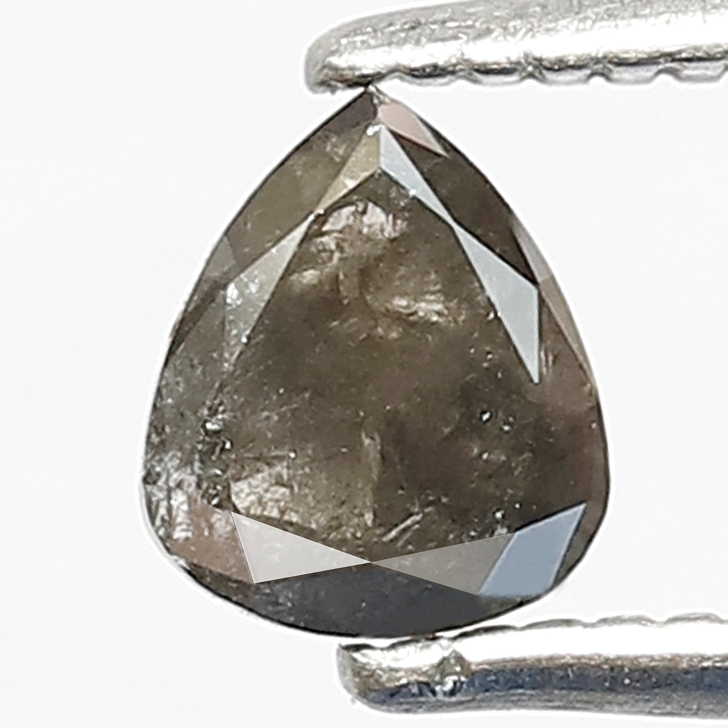 0.45 CT Pear Shape Earth Mined Loose Diamond, Natural Gray Black Salt and Pepper Ethical Diamond For Bridal Ring