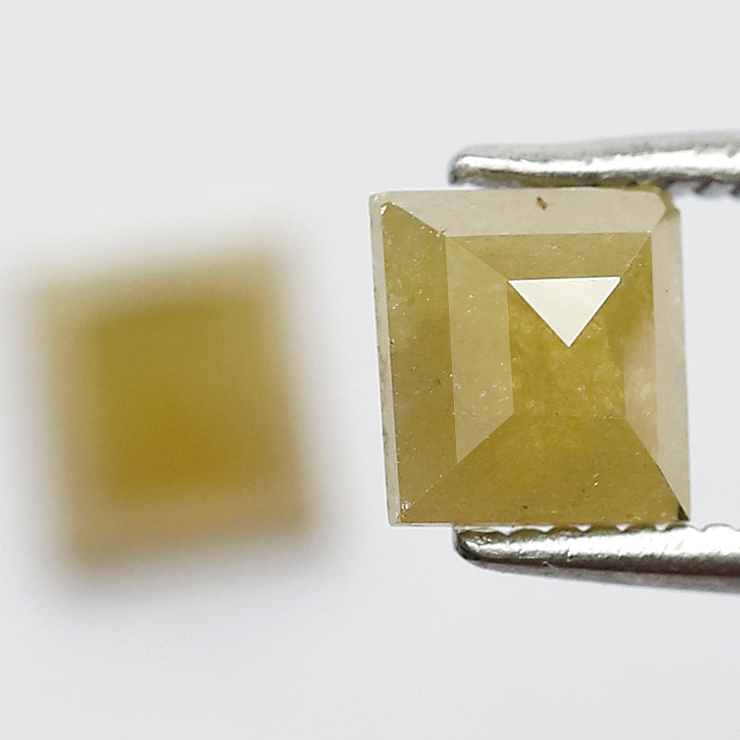 1.47 CT Pair Of Domed Top Beautiful Fancy Yellow Square Shape Fully Polished Natural Salt and Pepper Diamond Perfect For Making Stud Earring