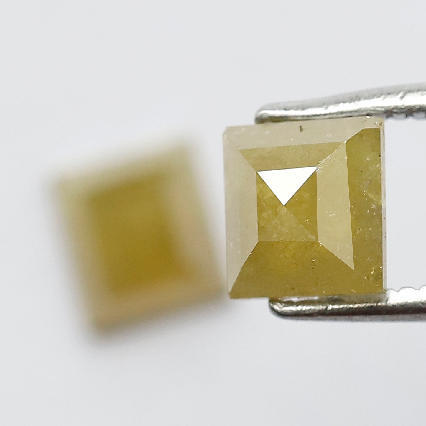 1.47 CT Pair Of Domed Top Beautiful Fancy Yellow Square Shape Fully Polished Natural Salt and Pepper Diamond Perfect For Making Stud Earring