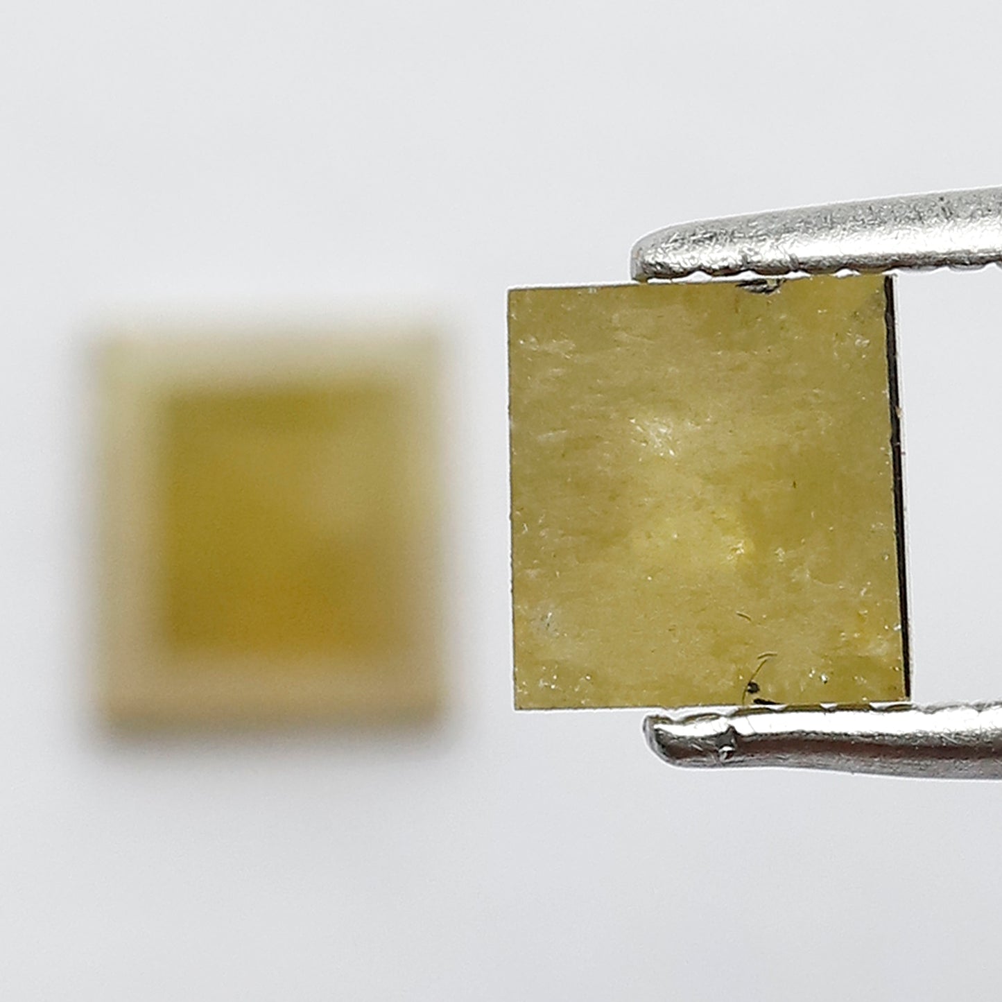 1.47 CT Pair Of Domed Top Beautiful Fancy Yellow Square Shape Fully Polished Natural Salt and Pepper Diamond Perfect For Making Stud Earring