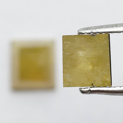 1.47 CT Pair Of Domed Top Beautiful Fancy Yellow Square Shape Fully Polished Natural Salt and Pepper Diamond Perfect For Making Stud Earring