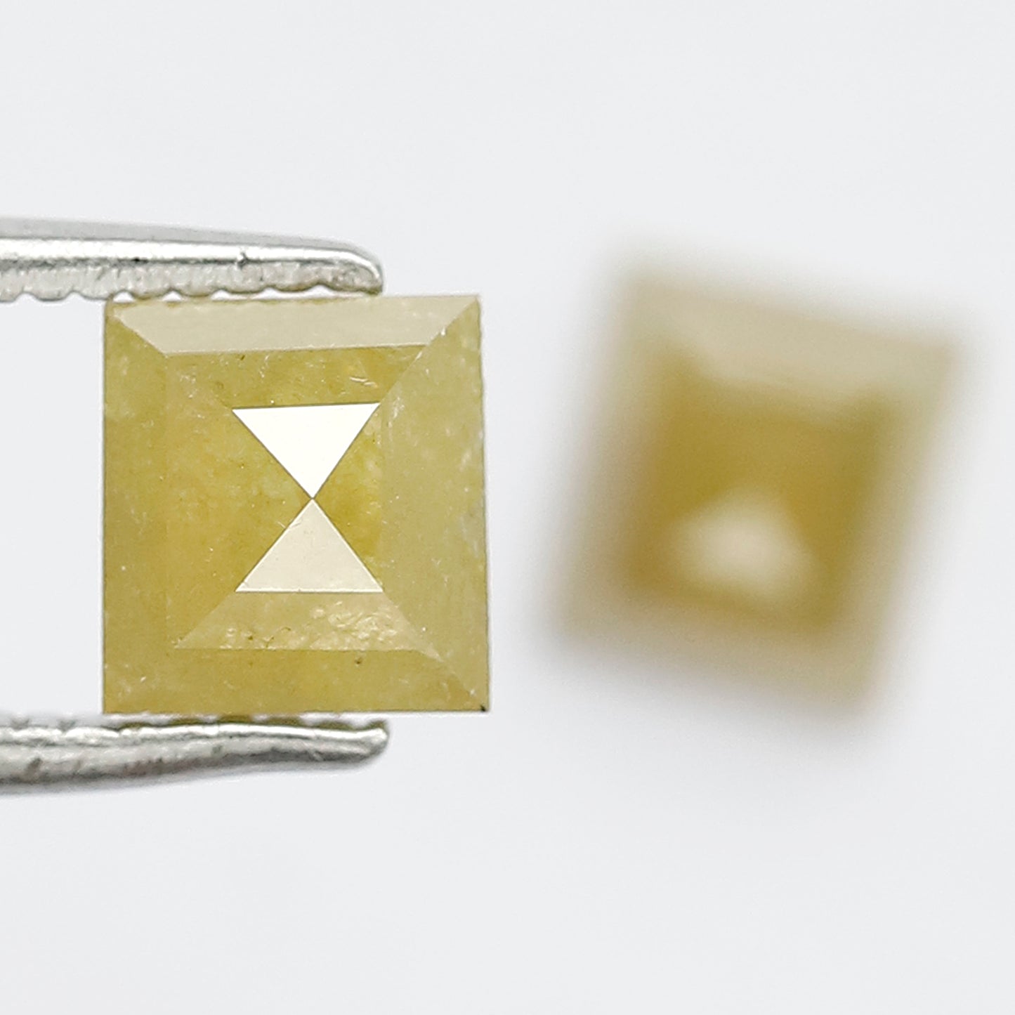 1.47 CT Pair Of Domed Top Beautiful Fancy Yellow Square Shape Fully Polished Natural Salt and Pepper Diamond Perfect For Making Stud Earring