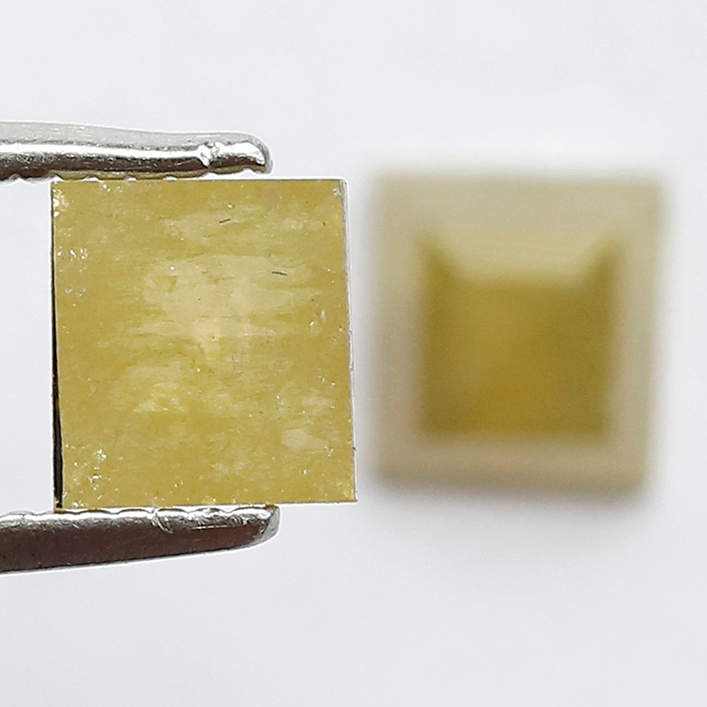 1.47 CT Pair Of Domed Top Beautiful Fancy Yellow Square Shape Fully Polished Natural Salt and Pepper Diamond Perfect For Making Stud Earring