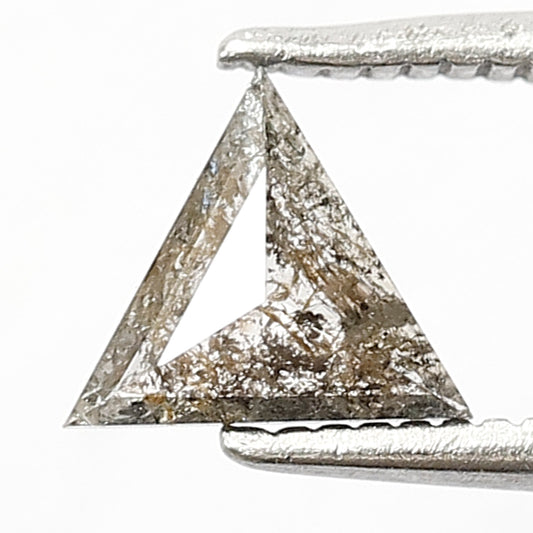 0.35 Ct Translucent Triangle Diamond, Natural Salt and Pepper Loose Diamond, Ethical Stone for Custom Pendant & Ring