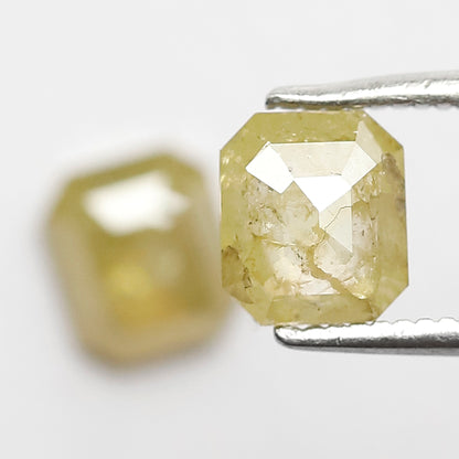 1.55 CT Natural Fancy Yellowish Pair Of Emerald Shape Step Cut Fully Polished Salt and Pepper Diamond Ideal for Making Body Piercing Jewelry