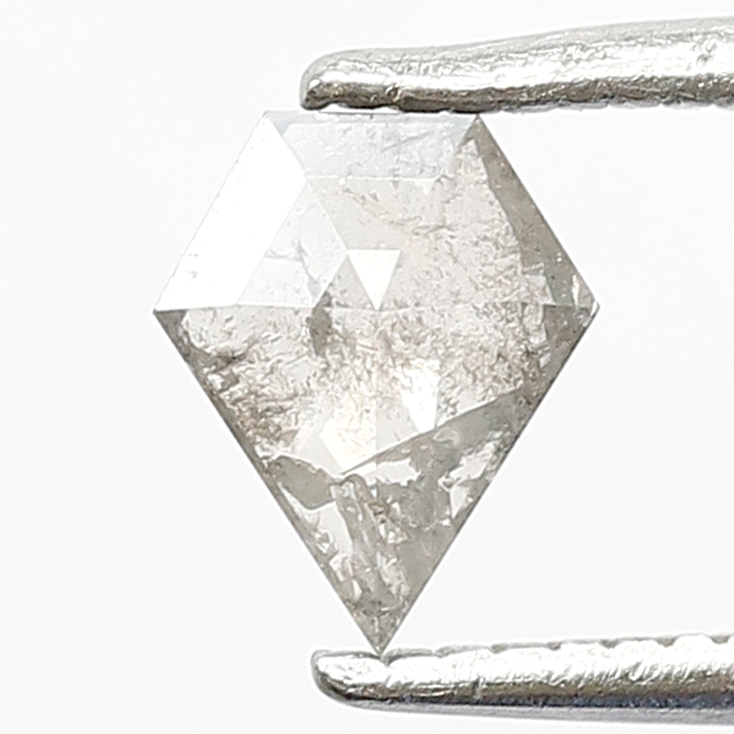 0.44 CT Geometric cut Loose Diamond, Natural Salt and Pepper Diamond, Translucent Stone for Engagement Ring or Pendant