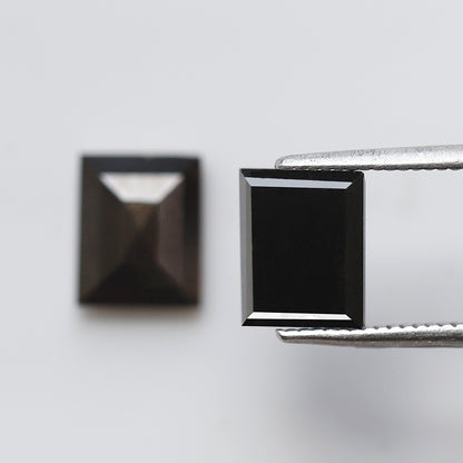 Geometric cut 3.26 Ct Black Diamond Pair, Natural Treated Loose Diamonds for Wedding Jewelry
