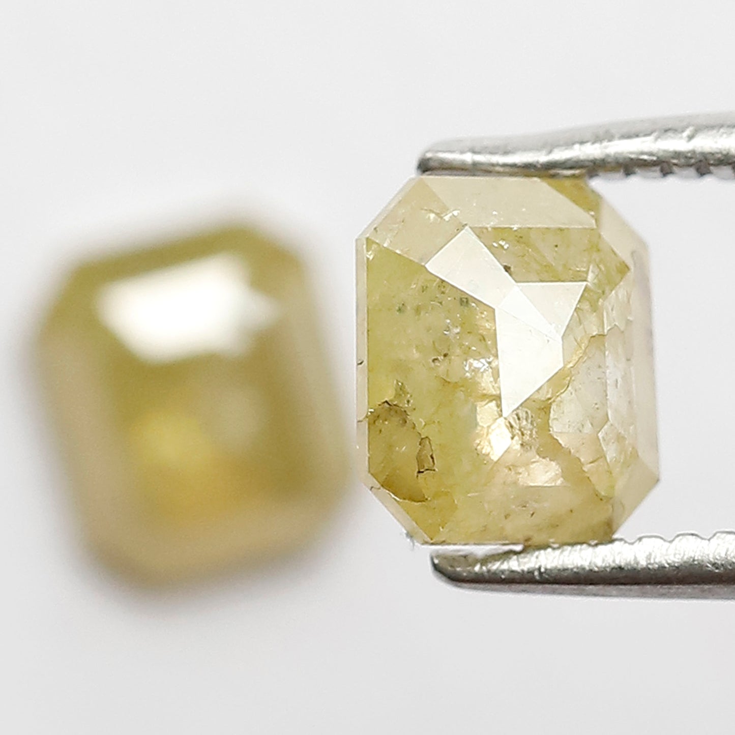 1.55 CT Natural Fancy Yellowish Pair Of Emerald Shape Step Cut Fully Polished Salt and Pepper Diamond Ideal for Making Body Piercing Jewelry