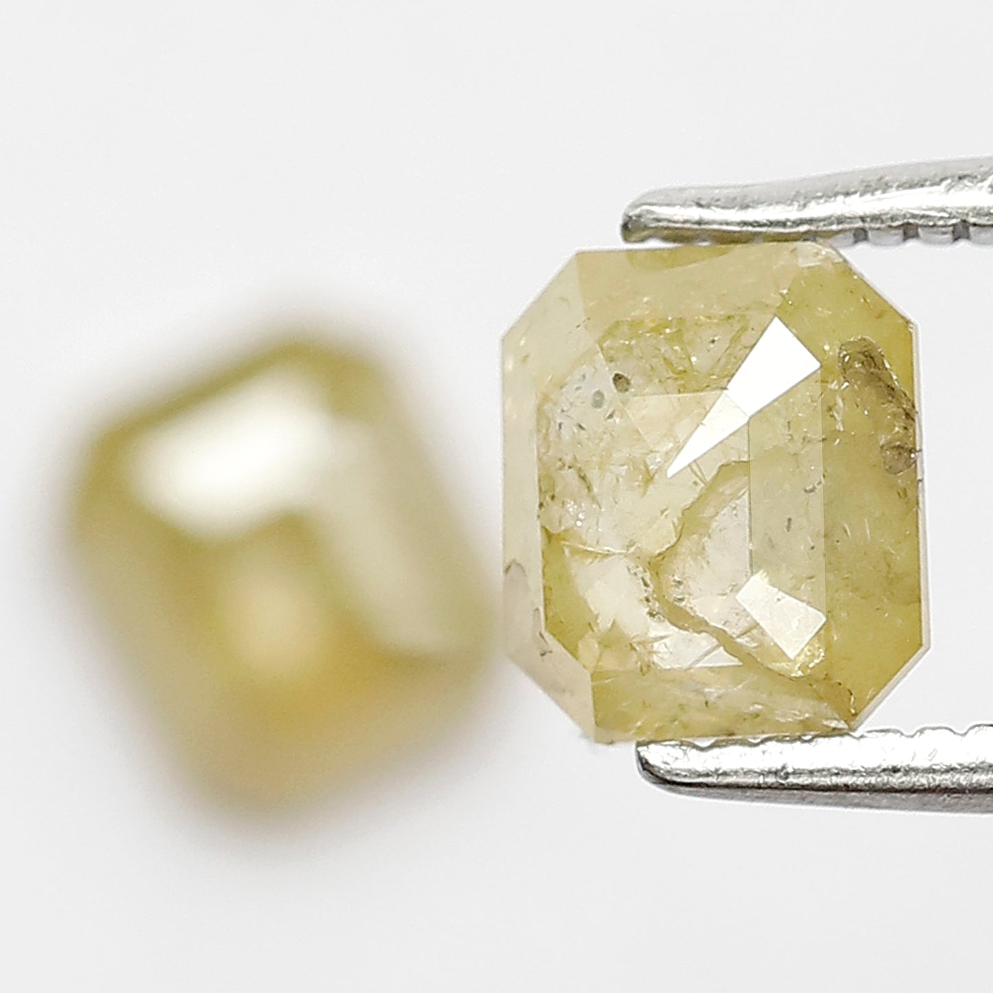 1.55 CT Natural Fancy Yellowish Pair Of Emerald Shape Step Cut Fully Polished Salt and Pepper Diamond Ideal for Making Body Piercing Jewelry