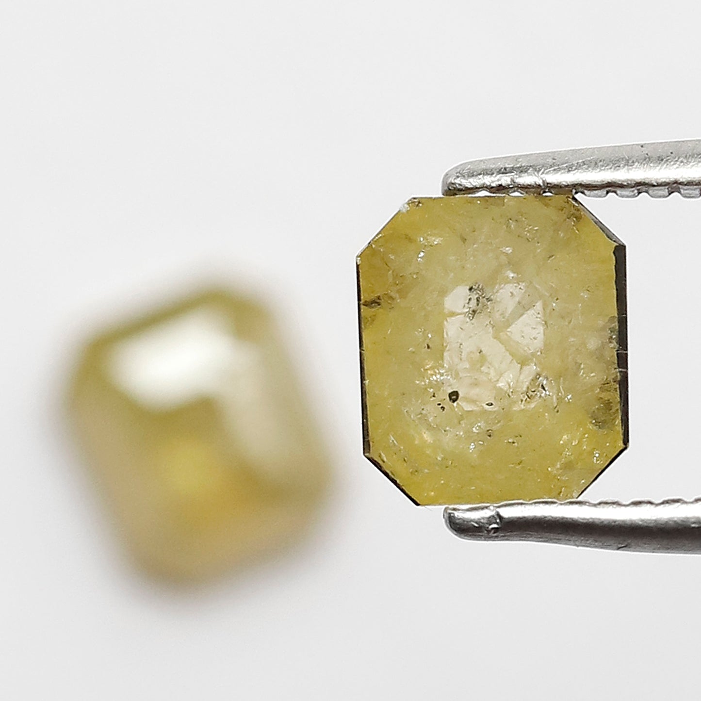 1.55 CT Natural Fancy Yellowish Pair Of Emerald Shape Step Cut Fully Polished Salt and Pepper Diamond Ideal for Making Body Piercing Jewelry