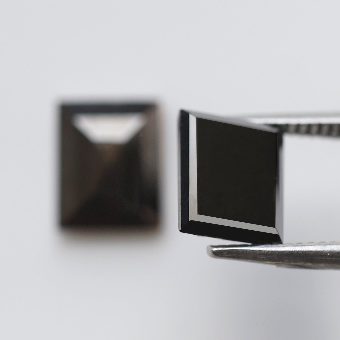 Geometric cut 3.26 Ct Black Diamond Pair, Natural Treated Loose Diamonds for Wedding Jewelry