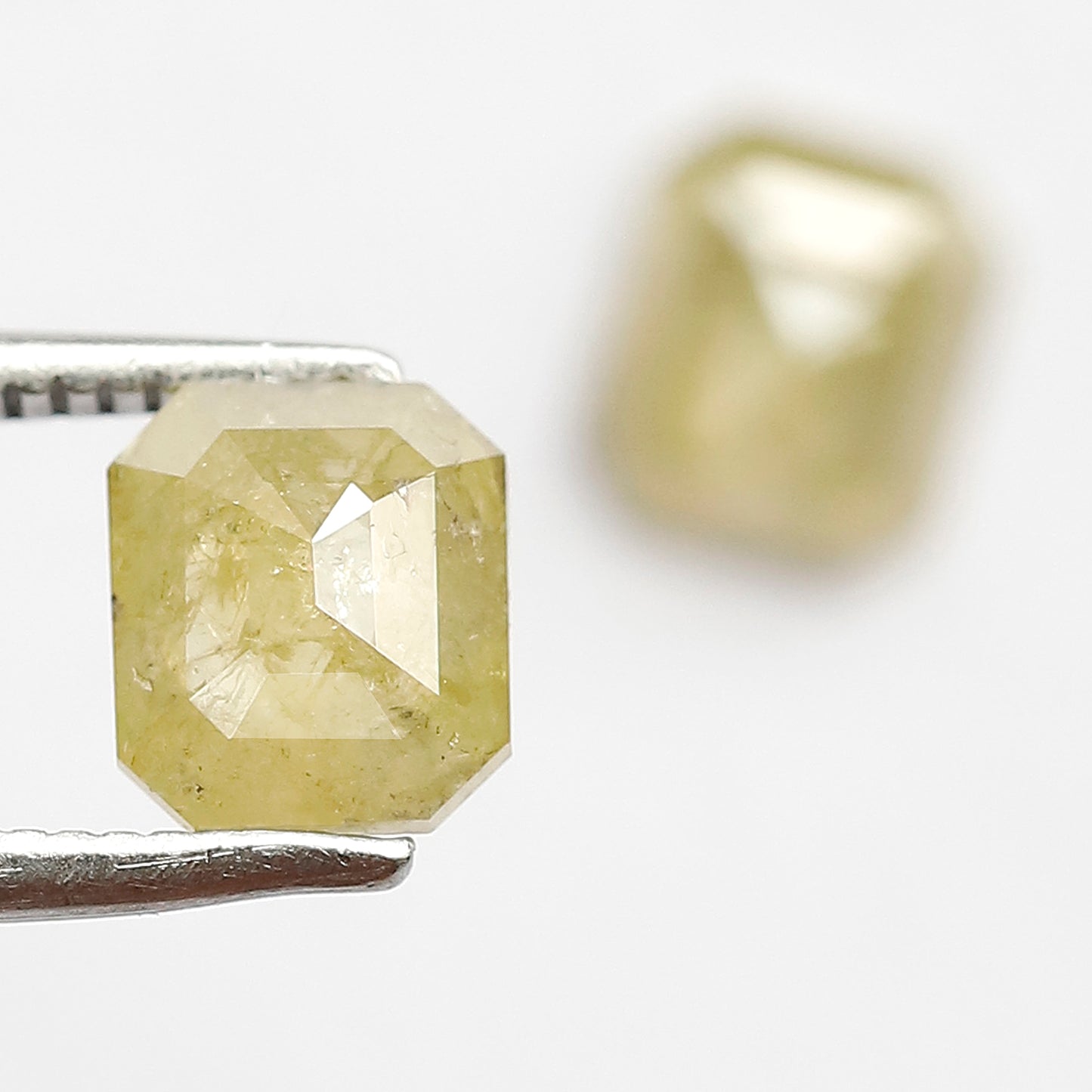 1.55 CT Natural Fancy Yellowish Pair Of Emerald Shape Step Cut Fully Polished Salt and Pepper Diamond Ideal for Making Body Piercing Jewelry