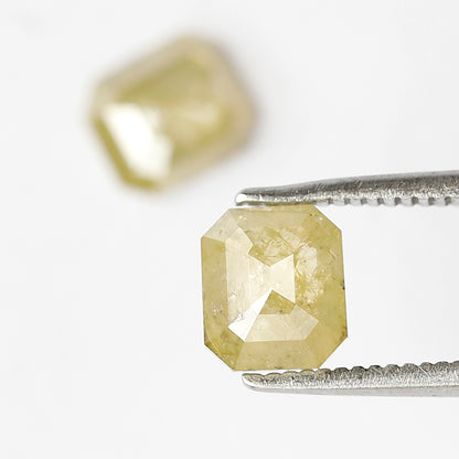 1.55 CT Natural Fancy Yellowish Pair Of Emerald Shape Step Cut Fully Polished Salt and Pepper Diamond Ideal for Making Body Piercing Jewelry