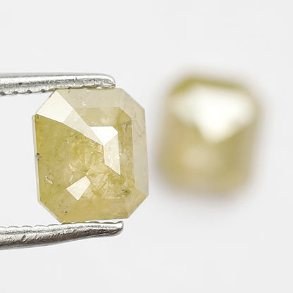 1.55 CT Natural Fancy Yellowish Pair Of Emerald Shape Step Cut Fully Polished Salt and Pepper Diamond Ideal for Making Body Piercing Jewelry