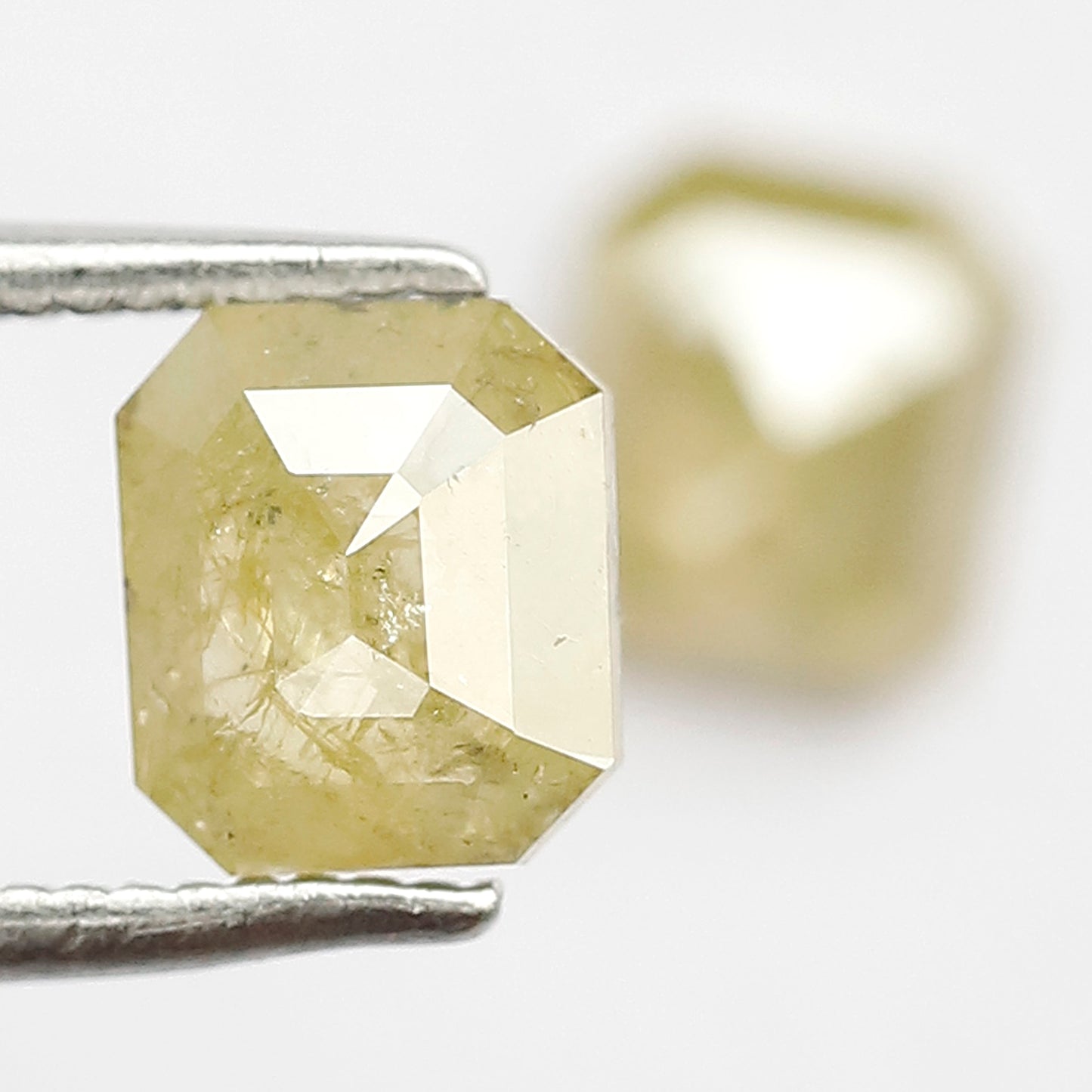 1.55 CT Natural Fancy Yellowish Pair Of Emerald Shape Step Cut Fully Polished Salt and Pepper Diamond Ideal for Making Body Piercing Jewelry